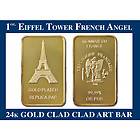 TROY OZ PARIS EIFFEL TOWER GOLD CLAD 24k ART BAR WIN NOW COLLECT