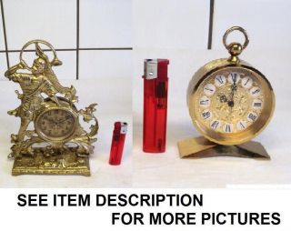   ONE  HELVECO SWISS VINTAGE SMALL CLOCK OR VERY OLD BRASS CLOCK