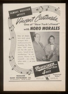 1951 Noro Morales photo Buescher 400 trumpet ad