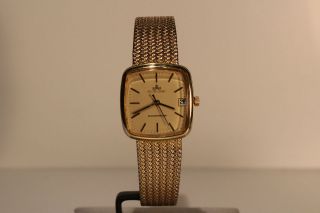 VINTAGE GERMANY RARE MENS GOLD PLATED QUARTZ WATCHMEISTER ANKER
