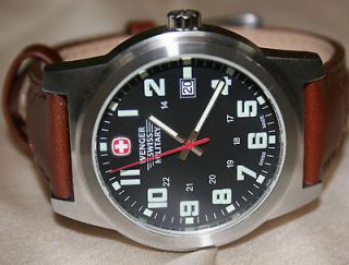 Wenger Swiss army Mens Classic Field Military Watch black dial brow 