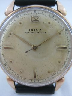Vintage Doxa AntiMagnetique Watch 18K Solid Gold   Tiny seconds hand