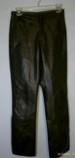 NEW BB Dakota Faux Leather Saddleback Brown Pants Size 3 / 4