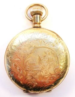 ANTIQUE GOLD FILLED ELGIN POCKET WATCH FOR REPAIR