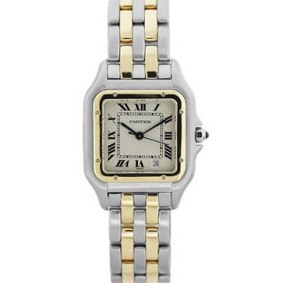 Cartier Panther Two Tone Two Row Bracelet Gents Watch