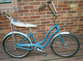 Vintage SCHWINN STINGRAY Girls Bicycle blue BIKE Chicago/B​endix 