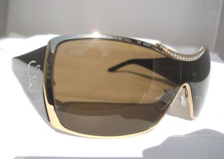 Chopard SCH 585S 300 Sunglasses Brown Rhinestone ITALY