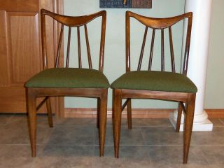 Pair Vintage Retro Mid Century Danish Modern Accent Side Dining Chairs