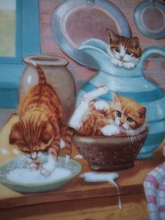 Hamilton CAT PLATE Country Kitties TABLE MANNERS by Gre Gerardi ~ FREE 