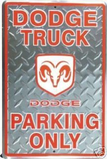 Dodge Truck Parking Only Tin Sign Mopar Ram Power Wagon