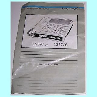   (Instructions) for Magnavox Clock Radio Telephone Model D 9590/37