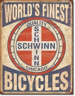 Schwinn Bicycles Bike Rustic Vintage Metal Advertising Tin Sign Made 