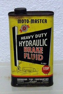 Vintage Canadian Tire MOTO MASTER BRAKE FLUID oil tin can CTC 