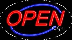   NEW OPEN CLOSED 30x17x3 OVAL FLASHING REAL NEON BUSINESS SIGN 14059