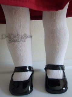 Victorian Era Doll Clothes Black Shoes & White Tights fit American 
