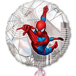  Swinging Spider Man Superhero Party Transparent Round Foil Balloon