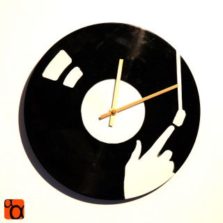 DJ Deck Music Stencil Painting Vinyl LP Record Clock Art