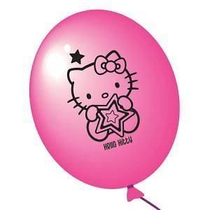 Hello Kitty Pink Stars Latex Balloons x 10