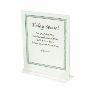 CLEAR ACRYLIC PLASTIC TABLE CARD MENU FLYER PAPER HOLDER 