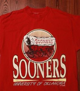 1992 Oklahoma Sooners Stage Coach School Logo Red Large Rare True 