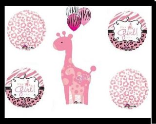 SAFARI girl baby shower party decorations chocolate pink giraffe 8 