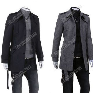   Button&Trenc Excellence Woolen Trench Coat Cloak Jacket Waist Belt