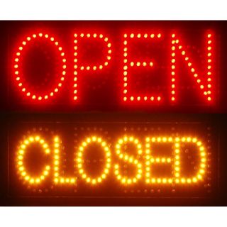 16x6.5 Open Closed LED Lighted Sign Window Display Neon Cafe 
