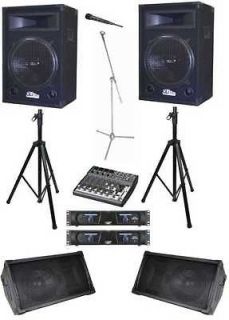 4000 Watt PA System 4 Band Church Club Speakers Amp Mixer Effects 