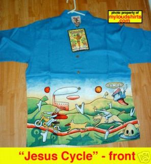 JESUS CYCLE LARGE Mambo Loud Shirt /Hawaiian/Surf​/Aloha