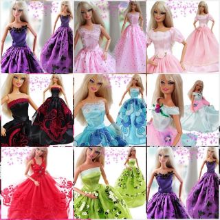   Lot New 200 pcs Barbie Dresses Gown &Clothes for Barbie Doll Xmas Gift