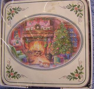 Pimpernel Christmas Fireside~NIB~Coasters 6~Cork Backed