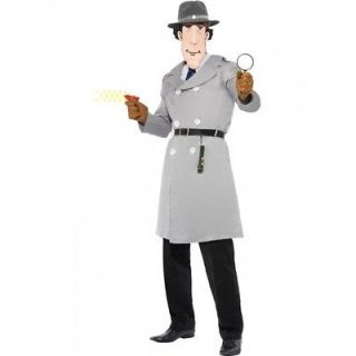   TV Show Inspector Gadget Robot Detective Gray Trench Coat Costume