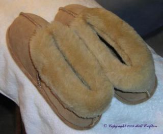 9778L NEW WOMENS LADIES COCOA SHEEPSKIN SOFT SOLE SLIPPERS SIZES 5 6 7 
