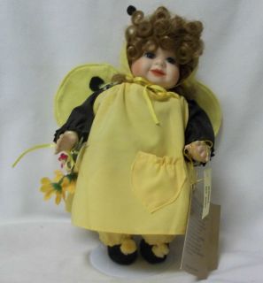  CONNOISSEUR PORCELAIN COLLECTION DOLL BUMBLE BEE BABY WITH STAND