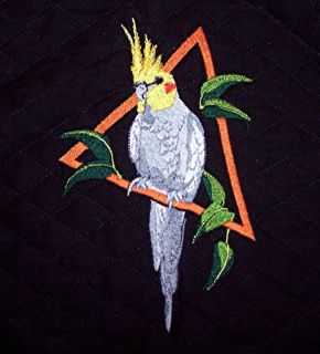 Smaller Custom, Denim, Embroidered, parrot bird cage cover Cockatiel