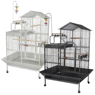 45x35x65 Large Parrot Bird Cage Macaw Play Top House Flight Aviary 