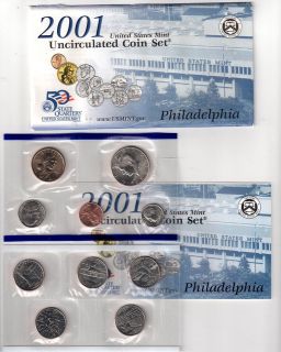 2001 Original 20 Coin US Uncirculated MINT SET