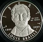   Braille Bicentennial Silver Dollar Commemorative Coin with Box & COA