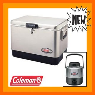 Coleman 54 Qt Steel Belted Chest Cooler Stainless Steel