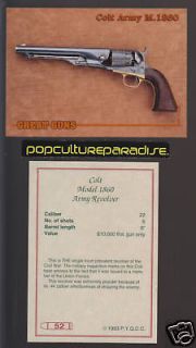 COLT MODEL 1860 ARMY REVOLVER M.1860 GREAT GUNS CARD