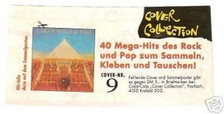Earth Wind & Fire Pop Rock Music German Coke Label Card