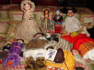Lot 10 Vintage Collectible Dolls Navajo Bradley Handmade Minnie 