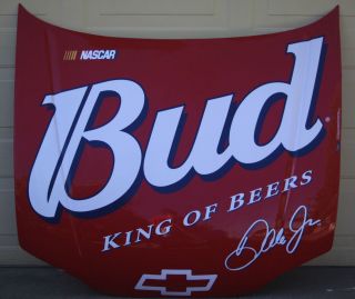   BUDWEISER Bud DALE JUNIOR Jr NASCAR CHEVROLET Chevy Car HOOD SIGN