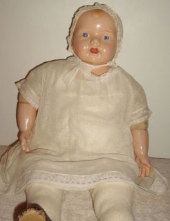 Doll Composition Baby 25 Unmarked Painted Features