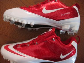 Nike Vapor Carbon Fly TD Football Cleats Speed Lacrosse White Red 