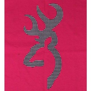 Browning Buckmark T Shirts Houndstooth Pattern Dark Pink Alabama 