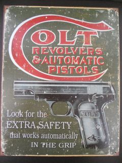 Colt Firearm Safety in the Grip Parts Sign Pistol Gun 45 1911 