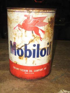 Vintage MOBILOIL Oil Can OLD AnTiQue Wall Art Shop Garage Gas Station