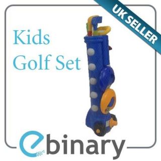 Juniors Kids Plastic Golf Set Complete Kit Gaming Toy Outdoor Fun 