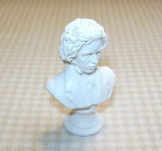 Miniature White Resin Bust of Beethoven DOLLHOUSE Miniatures 1/12 